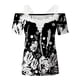 thumbnail image 4 of Blusa informal de manga corta con cuello en V y encaje con hombros descubiertos para mujer OAVQHLG3B Store  lin121212, 4 of 5