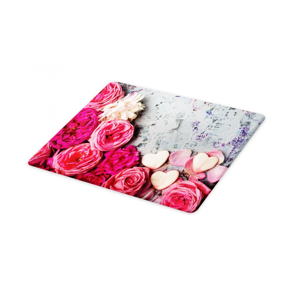 Vintage Rose Cutting Board, Valentines Romantic Photo of Flower Heart