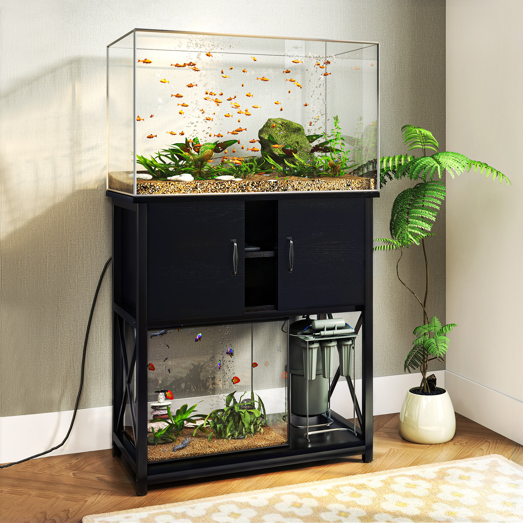 Ameriwood Home Alta Vista 29 37 Gallon Aquarium Stand, Espresso