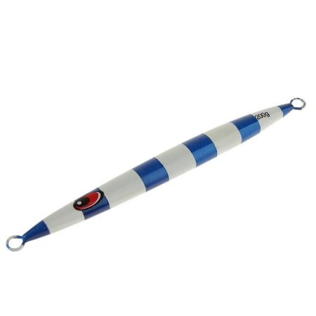 Heavy Casting Fishing Lure Metal Bait Deep Spoon Bass Jig 200g Blue