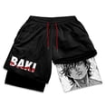 thumbnail image 5 of Baki Hanma-pantalones cortos de gimnasio para hombre, ropa deportiva de secado rápido, con estampado 3D de Manga, 2 en 1, 5 of 5