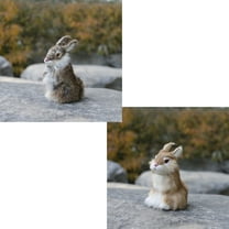 2pcs 5.5in Realistic Cute Plush Rabbits Fur Lifelike Animal Easter Bunny Simulation Toy Gift Decorations,Style 9