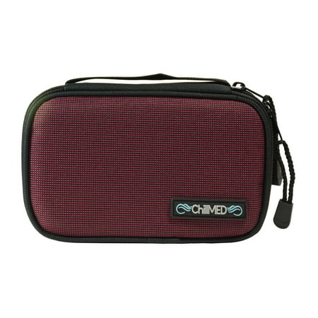 Chillmed To Go Diabetes Test Kit Diabetic Bag With One 3 Oz Gel Pack For Cooling Burgundy