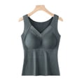 thumbnail image 2 of Siminsem Built-in Bra Tank Top for Women Padded Camisole Wireless Vest Base Layer Sleeveless Cami No Bra Needed Smooth Silhouette Everyday Undershirt, Dark Blue,XL, 2 of 6