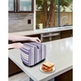 thumbnail image 3 of Purple Grey Stripe Toaster Cover 2 Slice, Small Kitchen Appliance Covers, Farmhouse Minimalist Striped Toaster Oven Cover with Loop, Bread Machine Cover Polyester Dust Cover Protection, 3 of 4