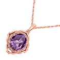 thumbnail image 3 of 3.35 Carat Oval Shape Gemstone With 13 Side Round White Diamond Design Pendant Necklace For Woman Crafted In 10k Rose Gold With 18 Gold Plated Over 925 Sterling Silver Box Chain, 3 of 4