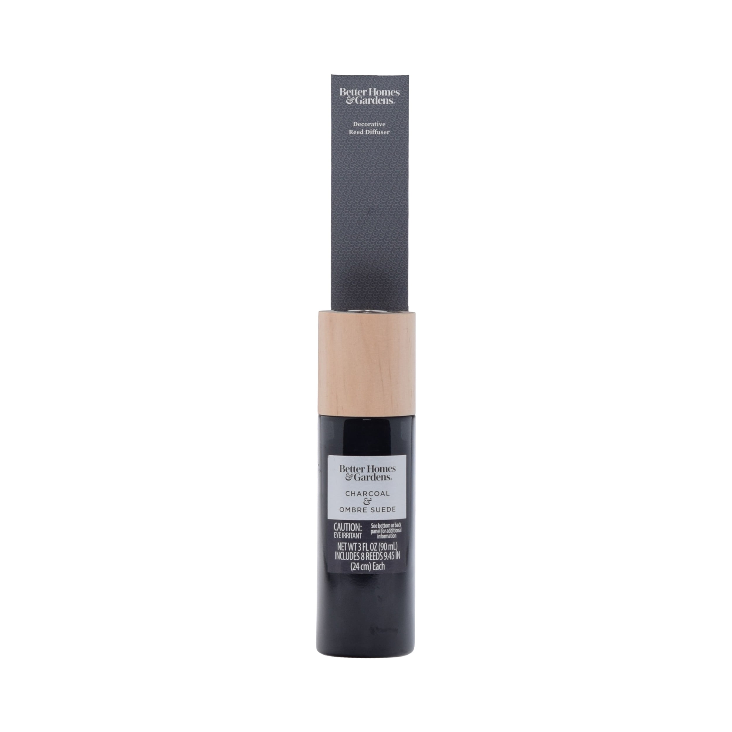 Better Homes & Gardens Charcoal & Ombre Suede Scented Reed Diffuser 3 Fl Oz (90 mL) with 8 Synthetic Reeds