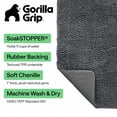 thumbnail image 3 of GORILLA GRIP Ultra Absorbent Grippy Doormat for Muddy Dog Paws, 30x20 Machine Washable Soakstopper Rugs Cleaner Floors, Bed Mat for Dirty Dogs, Indoor Entrance Door Rug Pet Bed Mats Charcoal, 3 of 10