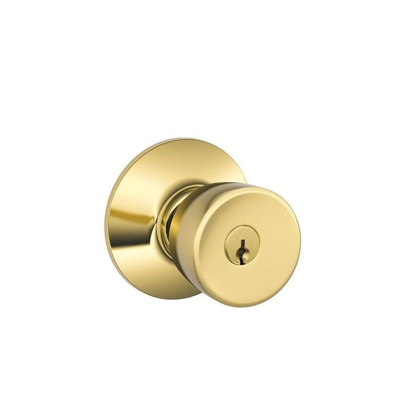 Bright Brass Bell Keyed Entry Knob