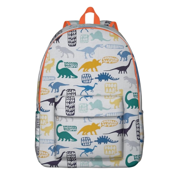 Cartoon Baby Dinosaur Backpack – Minimalist Abstract Watercolor Dino Bookbag for Travel and School