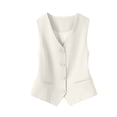 thumbnail image 6 of IUYRTFE Women's V Neck Sleeveless Button Down Vest Top Slim Fit Casual Suit Waistcoat, 6 of 6