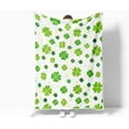 thumbnail image 4 of Happy St Patrick'' s Day Throw Blankets, Lucky Green Four Leaf Clover Gold Pattern Warm Cozy Bed Couch Blanket， Light Creen White Fleece Flannel Blanket and Throws to Decorate the Room and Bedroom, 4 of 5