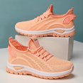 thumbnail image 5 of Women's Fashion Solid Color Mesh Lace Up Sneakers Lightweight Breathable Comfortable Running Shoes Non Soft Sole Athletic Footwear For Casual Walking And Sports Pink 42, 5 of 6
