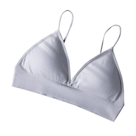 Kaemgyyd Women s Seamless Plunge Bra Cute Deep V-Neck Wireless Comfort Bra Fashion Spaghetti Strap Triangle Sport Bras