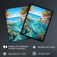 thumbnail image 3 of Serene Coral Reef Bay Artwork Scenic Turquoise Seascape Art Print Framed Poster Wall Decor 12x16 inch, 3 of 5