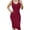 Wine, variant on jovati Women Summer Sleeveless Solid Color Sexy Personality Wrap Skirt
