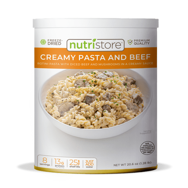 Nutristore FreezeDried Creamy Pasta and Beef Emergency Survival