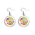 thumbnail image 1 of Round Shape Design Colourful Animals Ear Dangle Silver Drop Earring Jewelry Woman, 1 of 3
