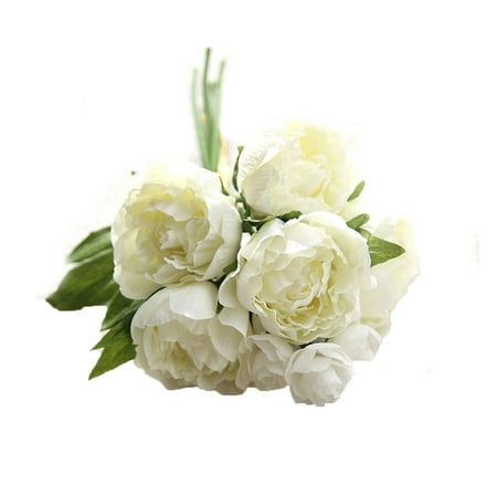 2Pack Artificial Peony Silk Flowers 8 Heads/Bouquet Home Wedding Party Decoration Table (Best Spring Flowers For Pots)