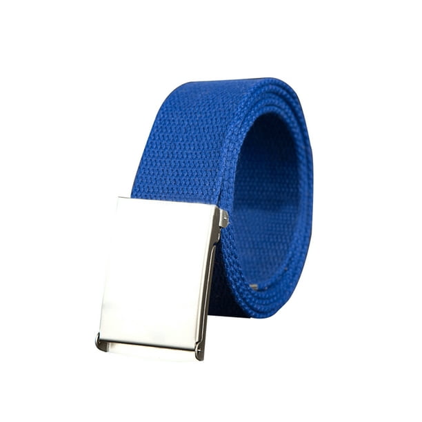 Cinturón de Lona uxcell Unisex sin agujeros hebilla Deslizante Ancho 1 5/8 y 1 1/2 Azul 24-34