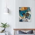 thumbnail image 4 of Nawypu  Modern Picture Living Room Decoration Blue Green Yellow Gold Plant Leaf Abstract Nordic Canvas Print Wall Art Painting, 4 of 5