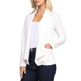 thumbnail image 3 of Doublju Women's Casual Long Sleeves Asymmetrical Stretch Open Front Blazer Jacket with Plus Size, 3 of 4