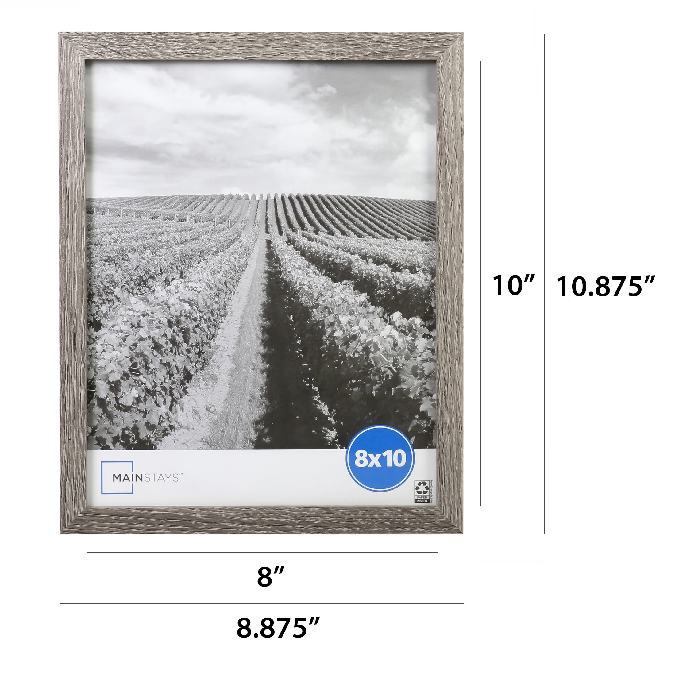 (3 pack) Mainstays 8x10 Linear Picture Frame, Rustic Gray, Set of 2