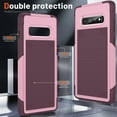 thumbnail image 2 of Nalacover Samsung Galaxy S10 Plus Case, Heavy Duty 3 in 1 Rugged Shockproof Rugged Silicone Hybrid Hard PC Soft TPU Bumper Camera Raised Drop Protective Girls Women Boy Men Phone Covers, Rose, 2 of 7