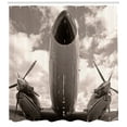 thumbnail image 3 of Ambesonne Vintage Airplane Shower Curtain, Turboprop Nose, 69"Wx84"L, Sepia White, 3 of 3