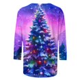 thumbnail image 5 of Bcresic Womens 3/4 Sleeve Tops for Christmas Cute Bear Graphic Tshirt Merry Christmas Shirt Funny Xmas 3D Tunic Top Casual Crewneck Pullover Blouse Holiday Basic Tee Outfits,#06_Purple,X-Large, 5 of 5