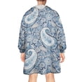 thumbnail image 2 of Wearable Oversized Blanket,Blue Pioneer Flower and Paisley Pattern (3) Wearable Blanket Hoodie for Adults,Cozy Hooded Blankets with Super Pockets,Super Warm Fuzzy Pullover for Women & Men, 2 of 6
