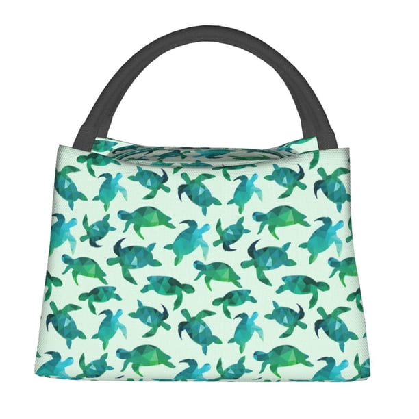 Balery Green Sea Turtle Bolsa de Aislamiento Portátil – Bolsa de Almuerzo con Forro de Aluminio Mejorado, Funda Impermeable y Fácil de Limpiar para Picnic y Caja de Almuerzo