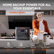 Jackery Explorer 2000 v2 and 12V Automobile Lead-acid Battery Charging Cable, 2036Wh LiFePO4 Battery, 2194W AC Output, 1 Hour Fast Charging for Emergencies, Power Outages, Camping