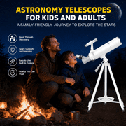 KEXWAXX Telescope, 70mm Aperture 400mm Refractor with FMC Optics for Kids and Adults, 16X-120X with Moon Filters, Phone Adapter, Tripod and Bag