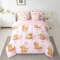 thumbnail image 5 of 7Pcs Golden Retriever Bedding Set,Twin Size Comforter Set with Sheets and Pillowcase,7Pcs Bed in a Bag,Pink Love Heart Bed Set,Puppy Pet Comforter, 5 of 5