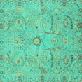 thumbnail image 1 of Ahgly Company Indoor Square Oriental Turquoise Blue Traditional Area Rugs, 7' Square, 1 of 4
