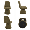 thumbnail image 6 of Guyou Mid Century Swivel Chairs - Set of 4, High Back Chenille Dining Chairs 24" Wide, Armless Upholstered Chairs for Living Room & Dining Room, Green, 6 of 7