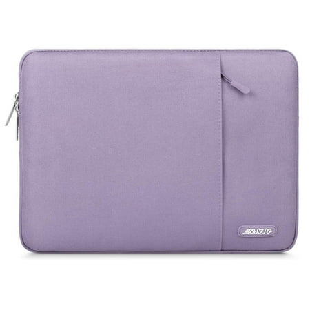 Mosiso 15.4" 15.6" Polyester Laptop Sleeve Bag for MacBook Dell HP Lenovo Acer Asus, Water Repellent Notebook Bag Case Cover, Light Purple