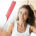 thumbnail image 6 of Unique Bargains Wide Tooth Hair Brush Tail Comb Home Use Styling Comb Plastic Pink, 6 of 6