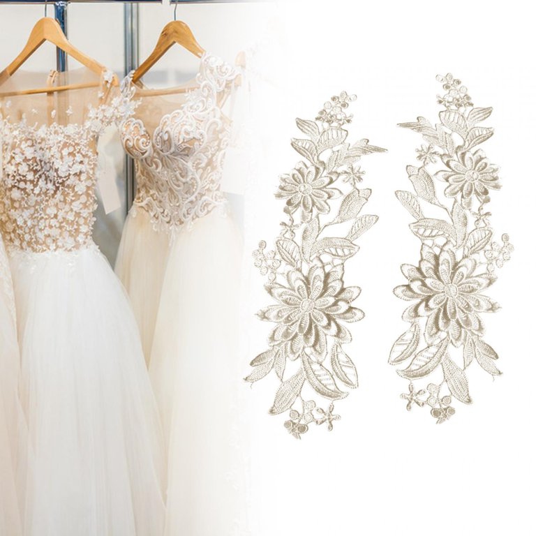 1 Pair Lace Flower Applique Lace Fabric Trims Floral es for DIY Sewing Craft Decoration Evening Dress Jackets Champagne 1 Pair Lace Flower Applique Lace Fabric Trims Floral es for DIY Sewing Craft Decoration Evening Dress Jackets Champagne