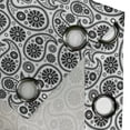 thumbnail image 4 of Ambesonne Paisley Grommet Curtain, Floral Retro Circles, 50" x 96", Black and White, 4 of 6