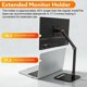 thumbnail image 3 of Soporte portátil para monitor de altura mejorada para visualización de 4 a 17.3 pulgadas, soporte para tablet para iPad, Kindle, soport de monitor de montaje VA, base universal expandible altura, 3 of 5