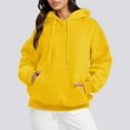 thumbnail image 3 of XINXIAOO Womens Hoodies Long Sleeve Pullover Hoodie Oversized Sweatshirt for Women Yellow Sweater Winter Tops for Women Comfy Clothes for Women, 3 of 8