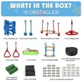 thumbnail image 2 of NAIZEA 60FT Ninja Warrior Obstacle Course (10 Obstacles), Ninja Slackline Kit for Kids, Durable Playset Equipment with 10 Complete Set-Monkey Bar,Swing, Climbing Ladder & Net, 2 of 7