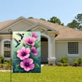 thumbnail image 2 of JOOCAR Linen Garden Flag with Hummingbirds and Pink Flowers for Spring Summer Home Outdoor Garden Yard Door Decor 12x18 inch, 2 of 5