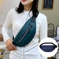 thumbnail image 3 of Riñonera Hukapapa para hombre y mujer, impermeable, con correa ajustable para hacer ejercicio, viajar, correr de forma informal, azul marino, 3 of 5
