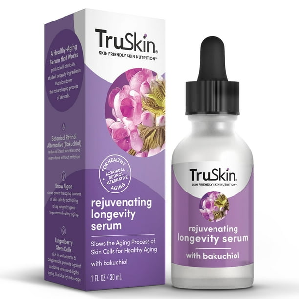 Sérum TruSkin Longevity Bakuchiol 30 ml con células madre de arándano rojo