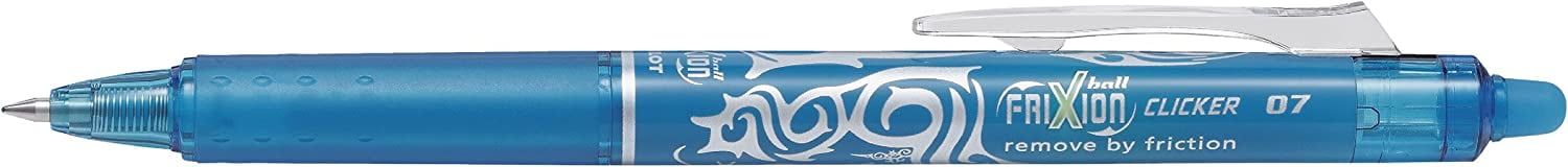 Pilot Frixion Clicker Retractable Erasable Rollerball 0.7 mm Tip - Violet/Pink/Turquoise, Pack of 3 Violet/ Pink/ Turquoise triple