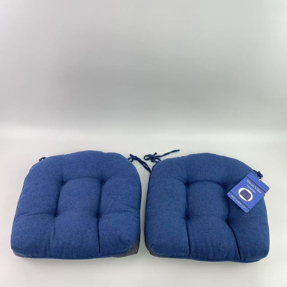 ShunVibe Cushions for Dining Chair, Shredded Memory Foam Kitchen Chair Cushions, Non-Slip Thick Dinning Room Chair Pads Seat Cushions, 15.5" x 15.5" x 4" (Blue)