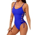 thumbnail image 2 of Traje de Baño de una Pieza para Mujer Traje de Baño de una Pieza con Abertura Alta para Mujer Traje de Baño de una Pieza Azul S, 2 of 7